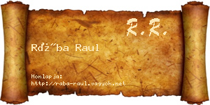 Rába Raul névjegykártya